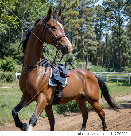 馬的生肖:鬃毛飄動。 馬的生肖:鬃毛飄動。 134270861