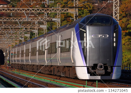 中央線特快列車梓/開司號（E353系列列車）上的秋葉美景 134271045