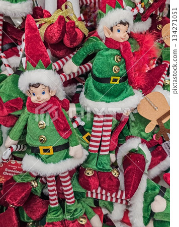 Top View of Christmas Elf Dolls Collection 134271051