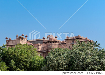 India, Bikaner, Junagarh Fort facade, an important historical monument located in Bikaner 134271966