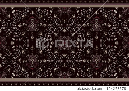 Vintage Arabic pattern.Persian colored carpet.Ikat ethnic style moroccan rug and carpet.Rich ornament for fabric design,handmade,interior decoration,rug,tapis,yoga mat,textiles.Multicolored background Vintage Arabic pattern.Persian colored carpet.Ikat ethnic style moroccan rug and carpet.Rich ornament for fabric design,handmade,interior decoration,rug,tapis,yoga mat,textiles.Multicolored background 134272278