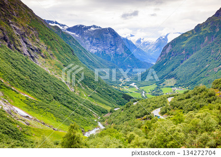 Mountains view from Gamle Strynefjellsvegen Norway Mountains view from Gamle Strynefjellsvegen Norway 134272704