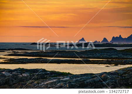 Seascape at evening on Andoya, Norway Seascape at evening on Andoya, Norway 134272717