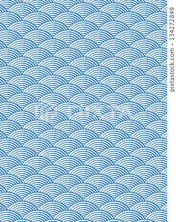 Blue Seigaiha pattern Blue Seigaiha pattern 134272849