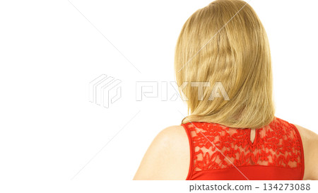Woman wearing red top Woman wearing red top 134273088
