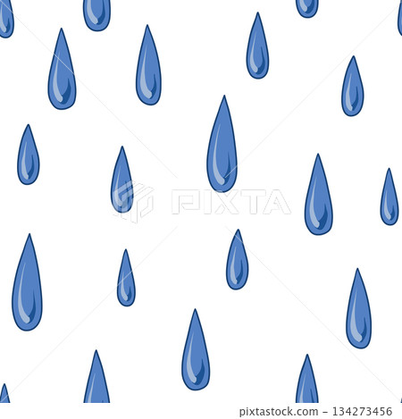 Tears drops pattern blue liquid shapes repeating decorative vector seamless water style design 134273456