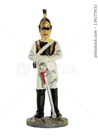 Toy soldier on a white background 134273632