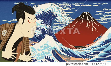 浮世繪風格的插圖 134274312