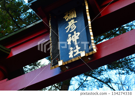 Shinto shrine red torii 134274338