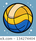 Water polo ball. Cartoon vector illustration 134274404
