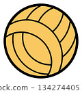 Water polo ball. Flat vector illustration 134274405