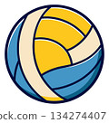 Water polo ball. Cartoon vector illustration 134274407