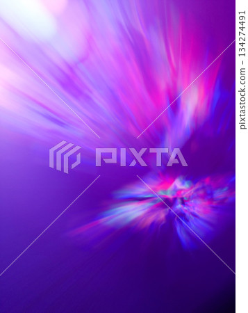 Soft glowing rays evoke hyperspace-like travel through cosmic layers. Deep space passage. 134274491