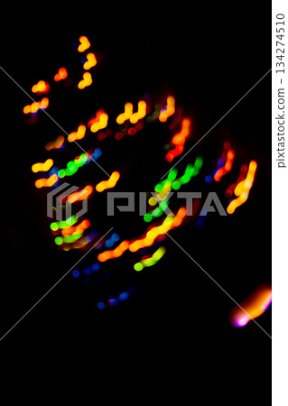 Empty  neon light or spotlights on dark overlay. 134274510