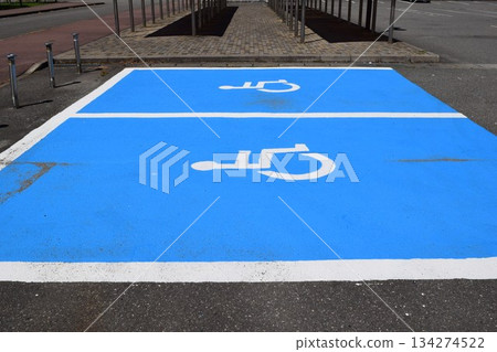 Wheelchair mark caring parking lot 134274522