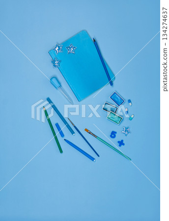 Notebook mockup background for design. Top view shooting. Mock up poster sketchpad frame. Notebook mockup background for design. Top view shooting. Mock up poster sketchpad frame. 134274637