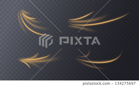 Gold swirl elements Gold swirl elements 134275697