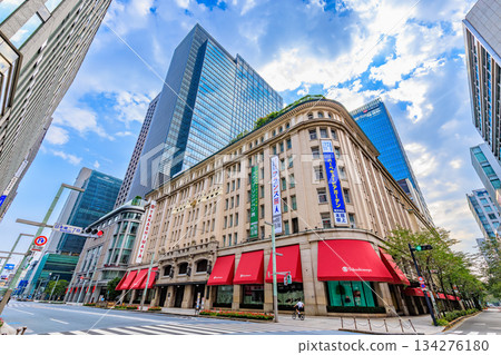 Tokyo Chuo Ward Nihonbashi cityscape near Nihonbashi 2-chome intersection 134276180
