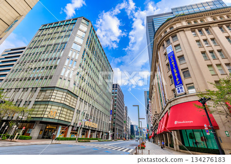 Tokyo Chuo Ward Nihonbashi cityscape near Nihonbashi 2-chome intersection 134276183