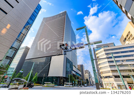 東京中央區京橋日本橋三丁目十字路口附近的城市景觀 134276203