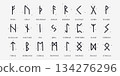 Hand drawn Futhark alphabet 134276296