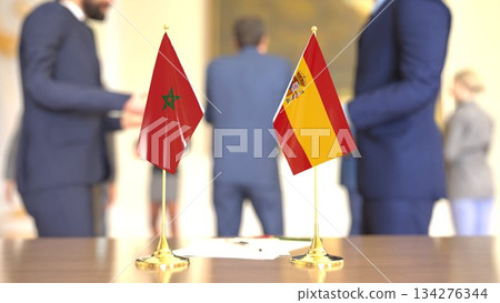 Morocco - Spain migration and border talks, 3D rendering Morocco - Spain migration and border talks, 3D rendering 134276344