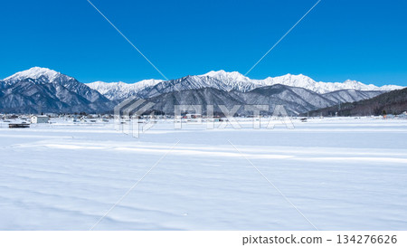 從大町市眺望北阿爾卑斯山（冬季） 134276626