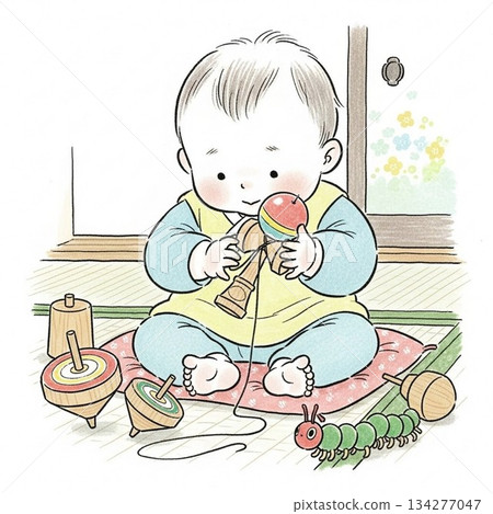 寶寶在玩玩具 134277047