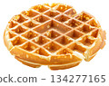 Baked belgian waffle isolated on white background. 134277165