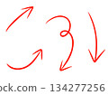 Red arrow hand-drawn illustration material 134277256
