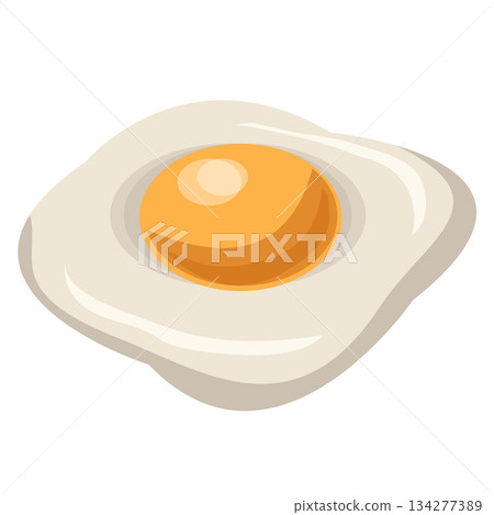 sunny side up egg flat style 134277389