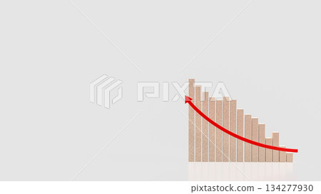 Economic Downtrend Bar Chart for Business concept 3d Rendering. Economic Downtrend Bar Chart for Business concept 3d Rendering. 134277930