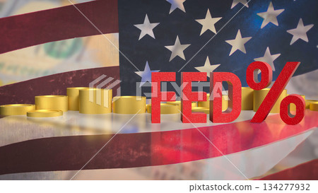 Federal Interest Rate Policy Impact Concept 3d render. Federal Interest Rate Policy Impact Concept 3d render. 134277932