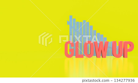 Motivational Glow Up Progress Concept 3d render. Motivational Glow Up Progress Concept 3d render. 134277936