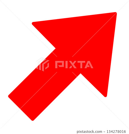 一個簡單的紅色箭頭,指向右上方斜角。 一個簡單的紅色箭頭,指向右上方斜角。 134278016