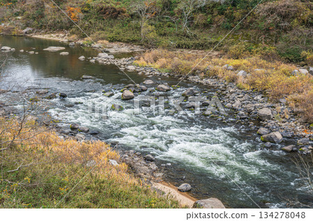 京都府笠木町木津川初冬景色 134278048