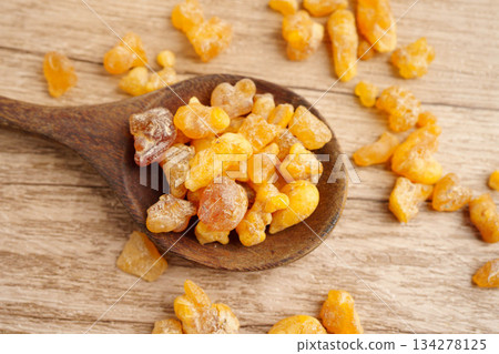 Frankincense or olibanum aromatic resin used in incense and perfumes. 134278125