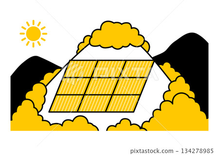 建在森林裡的巨型太陽能發電廠（大型太陽能發電廠） 134278985