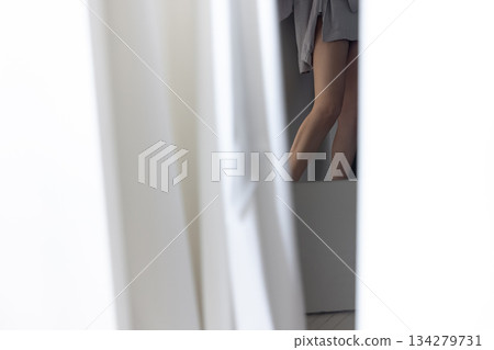 No cellulite. Perfect long female legs.No varicose 134279731