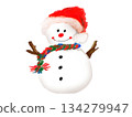 手繪可愛雪人插圖素材 134279947