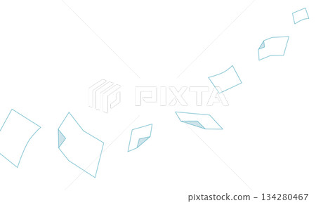 簡單的紙質插圖(透明背景)橫向流動,彷彿翻轉過來 簡單的紙質插圖(透明背景)橫向流動,彷彿翻轉過來 134280467