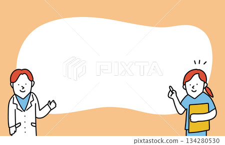 Title frame illustration for announcements from clinics and hospitals 134280530