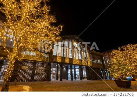 Illumination at Kutsukake Terrace in front of the north exit of Nakakaruizawa Station 134281706