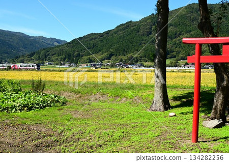 The Kamaishi Line as seen from a small shrine in Tono The Kamaishi Line as seen from a small shrine in Tono 134282256