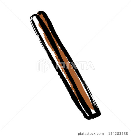 Brush-touched illustration of cinnamon sticks 134283388