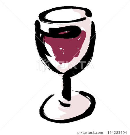 手繪葡萄酒插圖，筆觸流暢 134283394