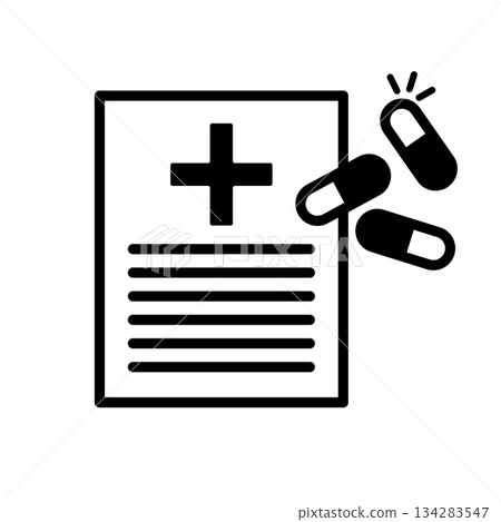 Simple prescription icon Simple prescription icon 134283547