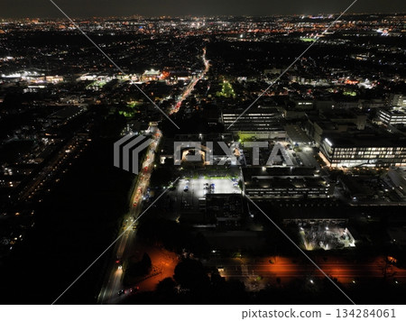<Bird's-eye view/night view> The road leading to the observatory 134284061