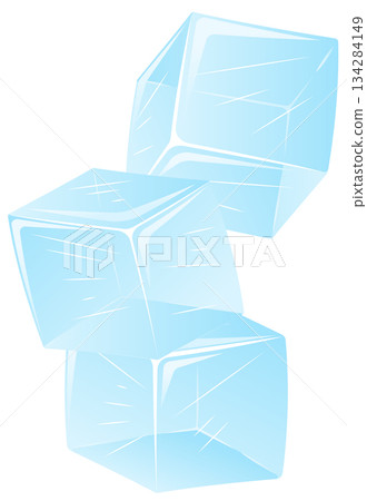Three Blue Ice Cubes Three Blue Ice Cubes 134284149