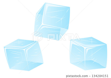 Three Blue Ice Cubes 134284151